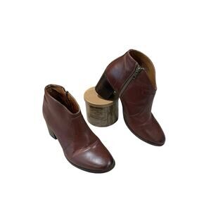 Frye Red Clay Nora Zip Short Leather Ankle Boots Women’s Size 7.5 M